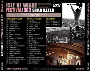 THE WHO / ISLE OF WIGHT FESTIVAL 1969 STABILIZED 【DVD】