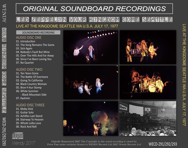 LED ZEPPELIN / YOUR KINGDOM COME SEATTLE 1977 【3CD+3DVD】 – Music 