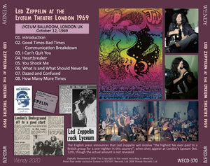 LED ZEPPELIN 1969 AT THE LYCEUM THEATRE CD