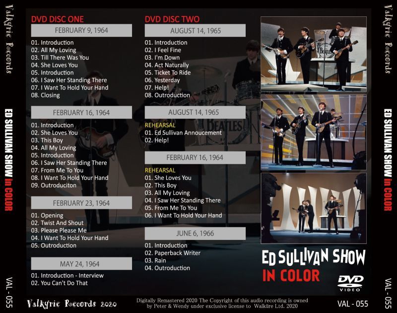 THE BEATLES / ED SULLIVAN SHOW IN COLOR 2DVD