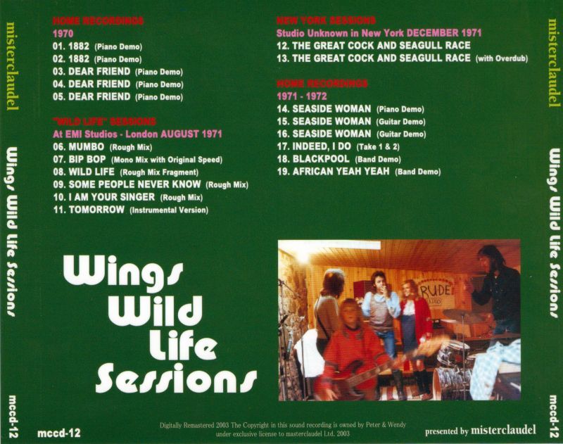 PAUL McCARTNEY / WINGS WILD LIFE SESSIONS 【1CD】