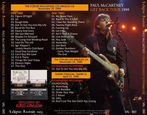 PAUL McCARTNEY 1989 COLOR CHANGE TOURMALINE 2 CD FORUM INGLEWOOD LOS ANGELE