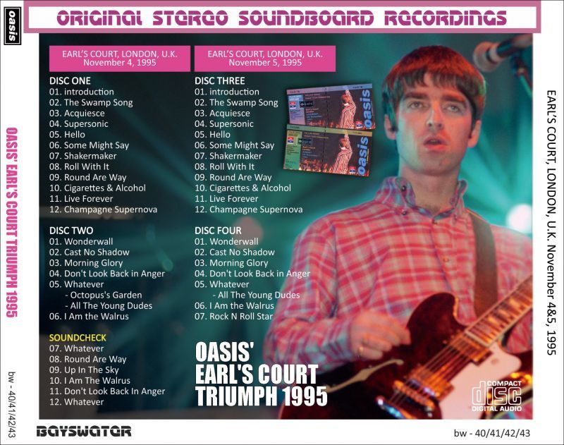 OASIS 1995 OASIS' EARL'S COURT TRIUMPH 4CD+DVD – Music Lover Japan
