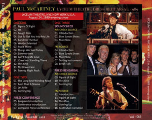 PAUL McCARTNEY 1989 LYCEUM THEATRE DRESS REHEARSAL 3CD