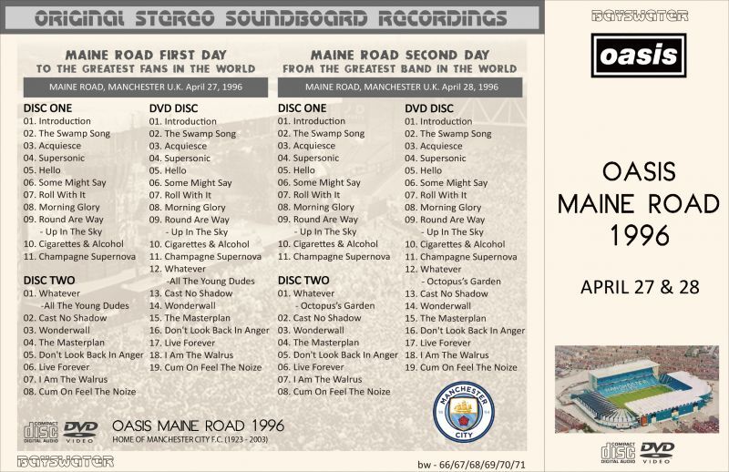 OASIS 1996 MAINE ROAD 4CD+2DVD with TOUR PROGRAM
