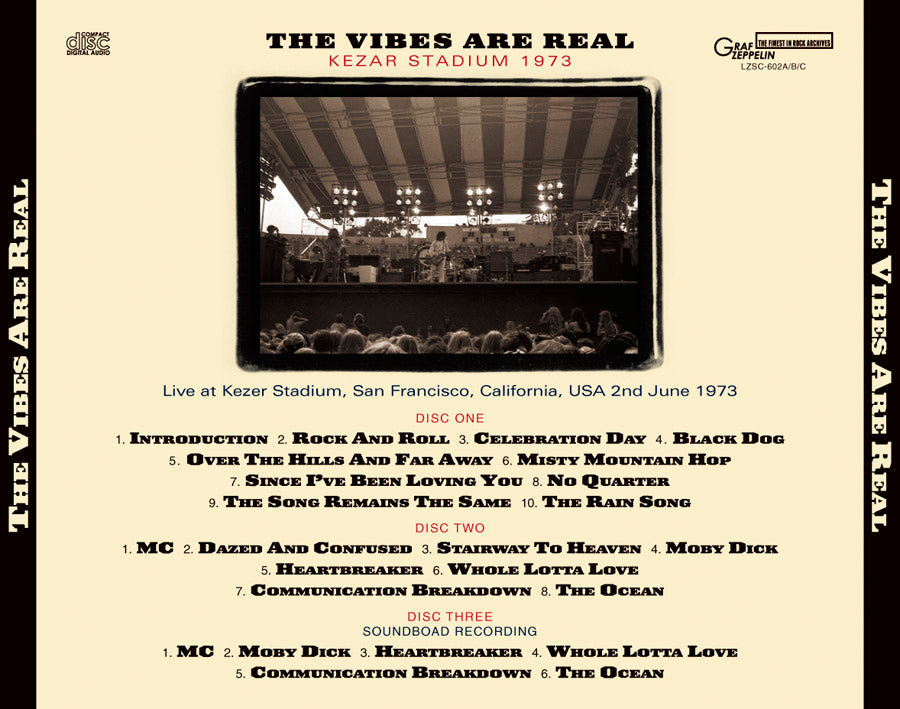 LED ZEPPELIN / THE VIBES ARE REAL KEZAR STADIUM 1973 (3CD)