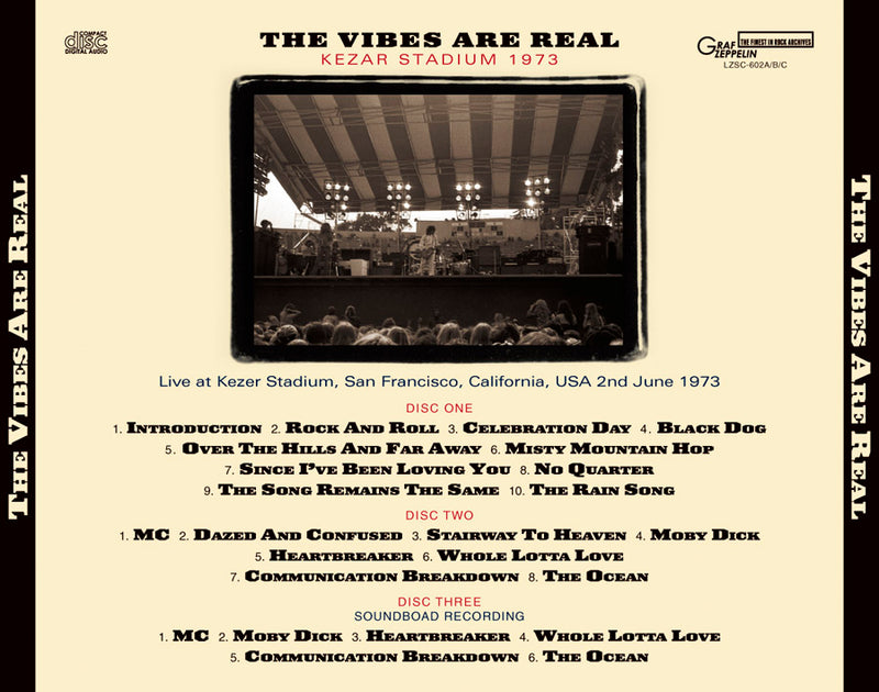 LED ZEPPELIN / THE VIBES ARE REAL KEZAR STADIUM 1973 (3CD)