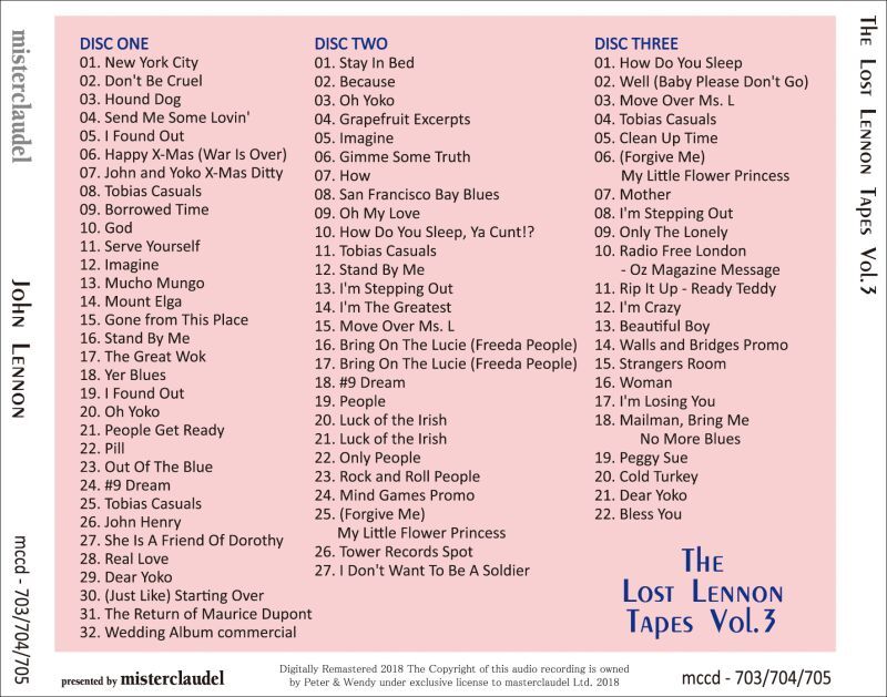 JOHN LENNON / THE LOST LENNON TAPES VOL.3 (3CD)