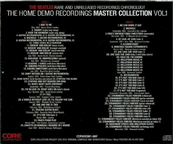 The Beatles 2017 Home Demo Recordings Master Vol.1 2CD