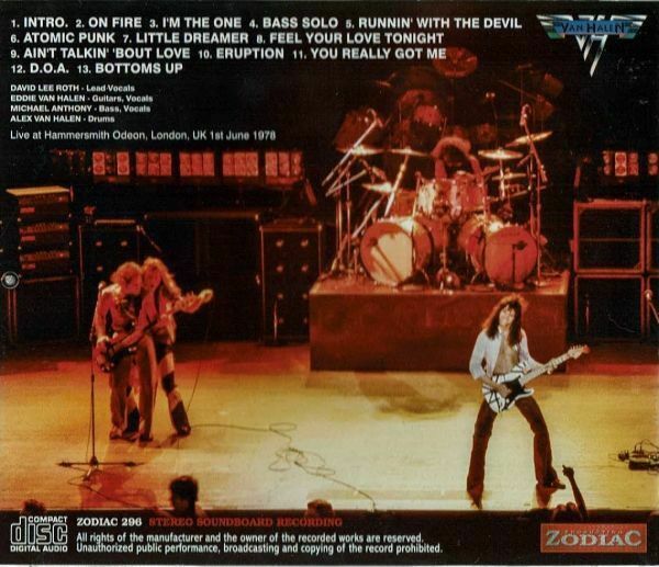 Van Halen Definitive Hammersmith 1978 London UK 1st 1CD STEREO SOUNDBOARD