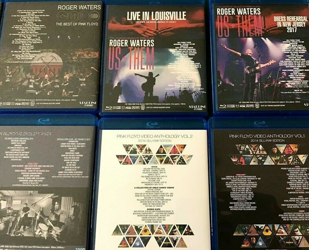 PINK FLOYD ROGER WATERS Blu-ray 8 Titles 9 Discs Set DESERT TRIP US+THEM