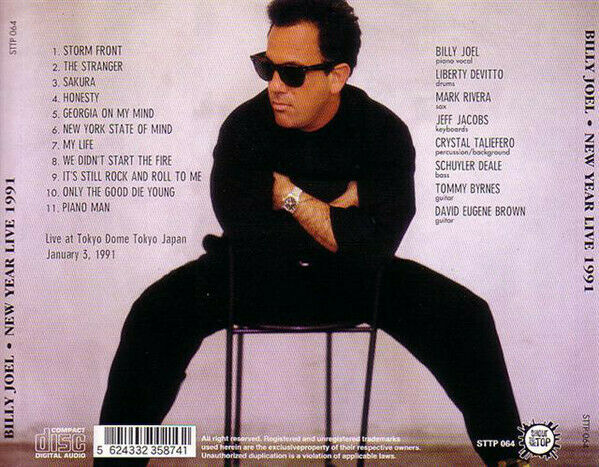 Billy Joel New Year Live 1991 Tokyo Dome Japan CD 1 Disc 11 Tracks