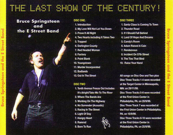 Bruce Springsteen And The E Street Band The Last Show Of The Century 3CD