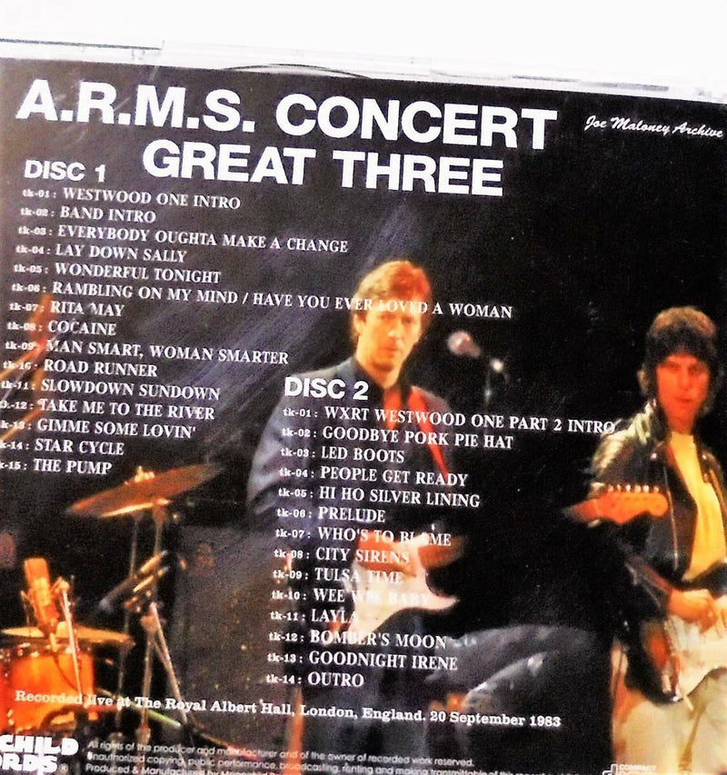 A.R.M.S. Concert Great Three 1983 Eric Clapton Jeff Beck Jimmy Page 2CD Moonchild Records