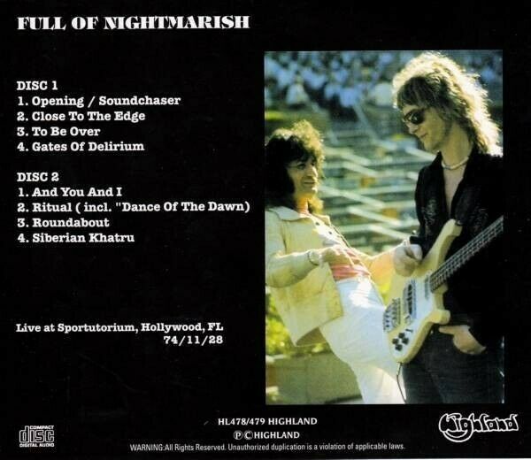 Yes Full Of Nightmarish 1974 Miami 2CD