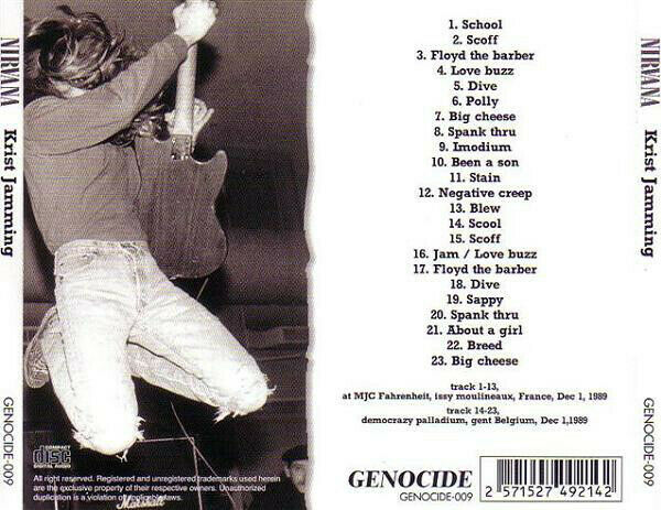 Nirvana Krist Jamming 1989 France Belgium 1CD 23 Tracks