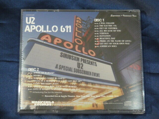 U2 Apollo 611 Experience Innocence Tour 2CD Moonchild Records