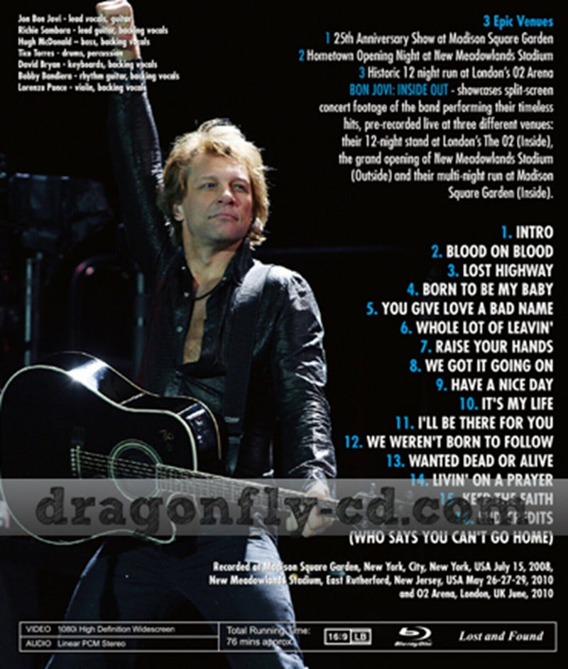 Bon Jovi Inside Out Blu-ray 2008 2010 1BDR