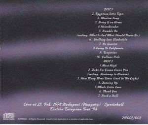 Robert Plant Jimmy Page Walking Into Budapest 1998 CD 2 Discs 17 Tracks Music