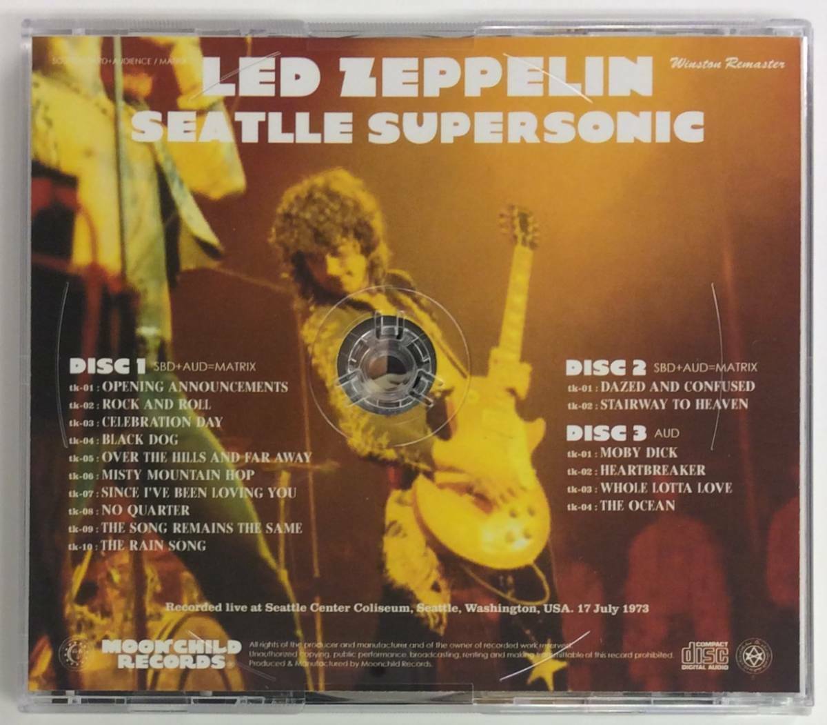 Led Zeppelin Seattle Supersonic 1973 Winston Remasters 3CD Moonchild