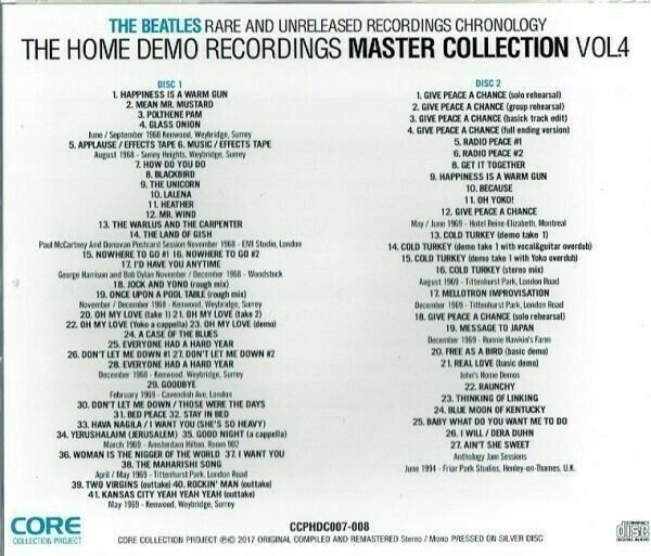 The Beatles The Home Demo Recordings Master Collection Vol.4 68 Tracks 2CD