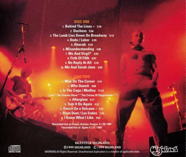 Genesis Me And Virgil 2CD Europe Tour 1981 Live At Frejus France