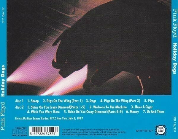 Pink Floyd Holiday Dogs 1977 Madison Square Garden CD 2 Discs 12 Tracks Music
