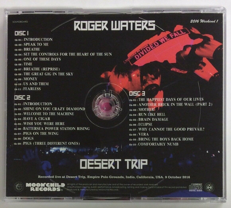 Pink Floyd Roger Waters Desert Trip 2016 3CD 30 Tracks Moonchild Records