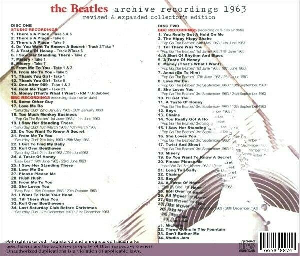 The Beatles Archive Recordings 1963 Collector's Edition 2CD Factory Silver Discs