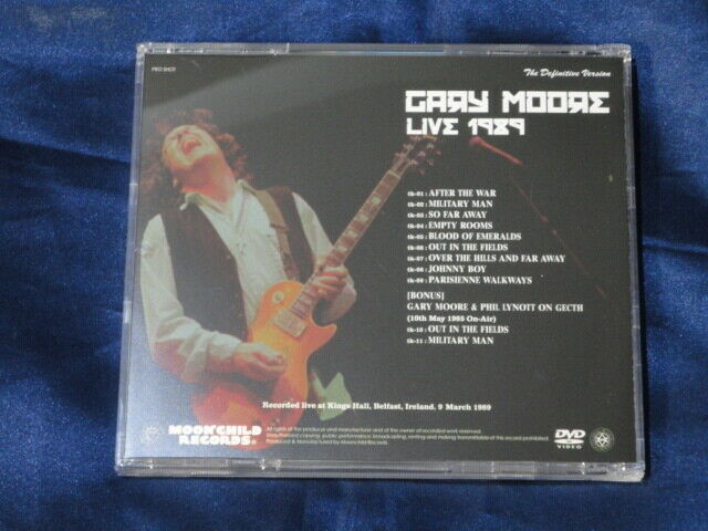 Gary Moore Live 1989 DVD 1 Disc 11 Tracks Kings Hall Ireland Moonchild Music
