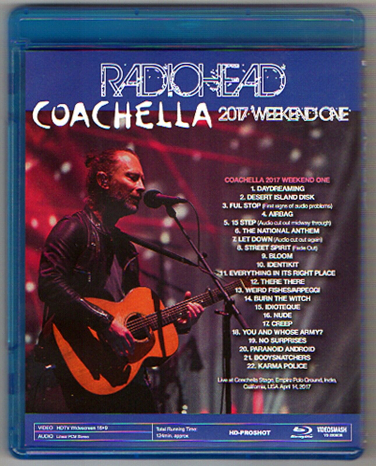 Radiohead Coachella 2017 Weekend One Blu-ray 1 Disc 22 Tracks