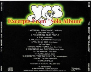 Yes Excerpt From Solo Album 1976 CD 1 Discs 14 Tracks Progressive Rock Music F/S