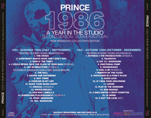 PRINCE 1986 A Year In The Studio First Season Second Season 4CD Set