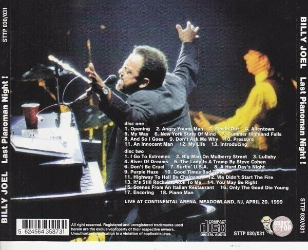 Billy Joel Last Pianoman Night 1999 New Jersey 2CD