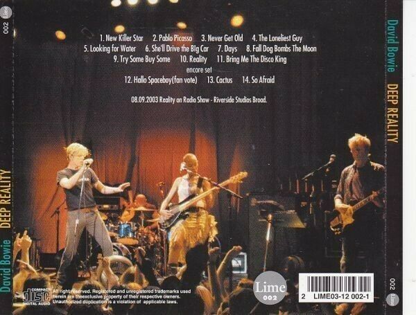 David Bowie Deep Reality 2003 Radio Show 1CD