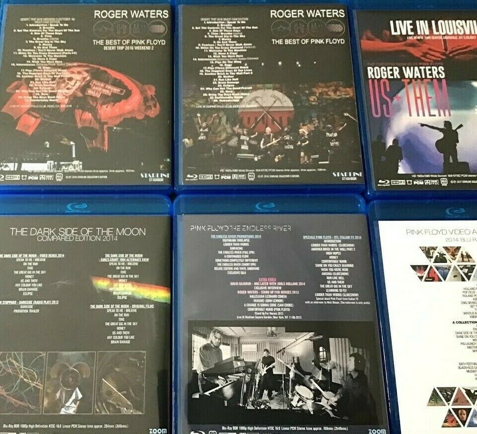 PINK FLOYD ROGER WATERS Blu-ray 8 Titles 9 Discs Set DESERT TRIP US+THEM
