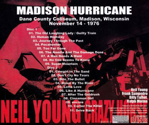 Neil Young And Crazy Horse Madison Hurricane 1976 Wisconcin CD 2 Discs Case Set