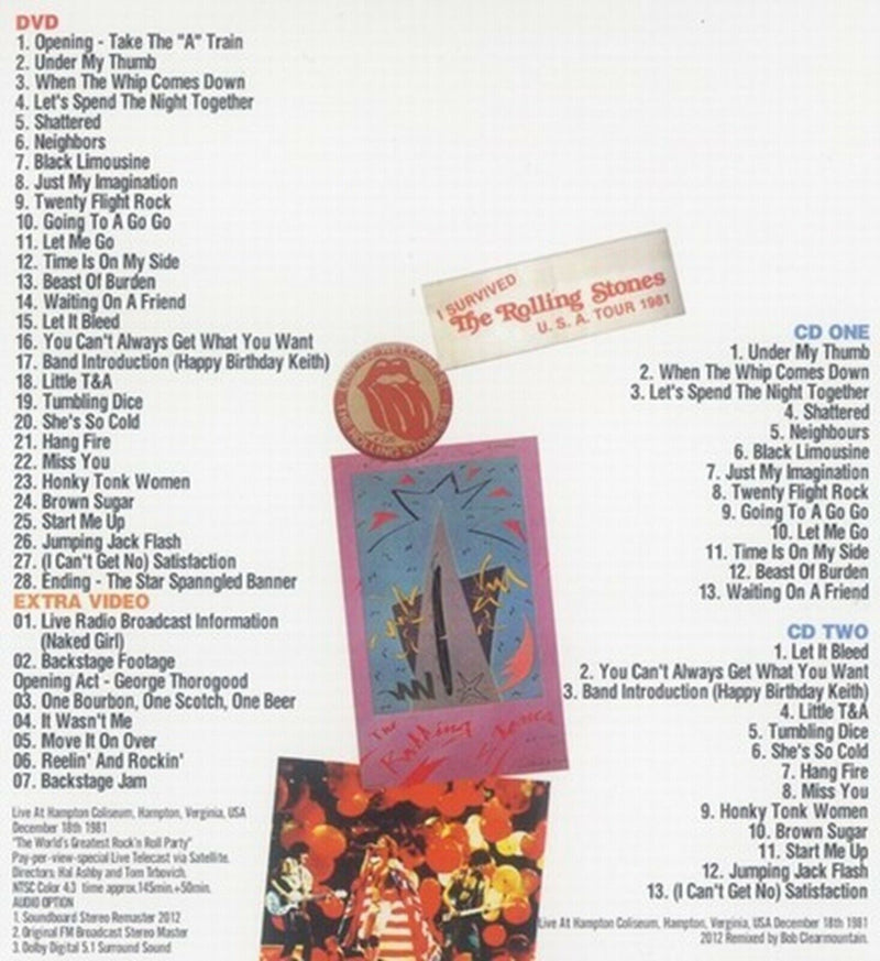 The Rolling Stones Hampton Complete 1982 Collector's Edition 2 CD 1 DVD Case Set