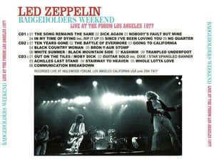 Led Zeppelin Badgeholders Weekend Los Angeles 1977 CD 3 Discs Case Set Rock F/S