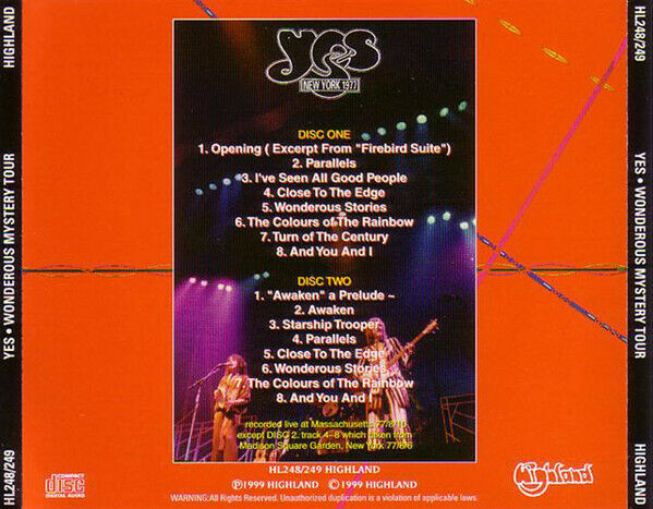 Yes / Wonderous Mystery Tour 1977 2CD