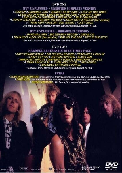Aerosmith Complete Unplugged And More Jimmy Page Pressed 2DVD