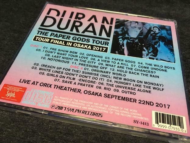 Duran Duran Tour Final In Osaka 2017 Orix Theather 2CDR 21 Tracks