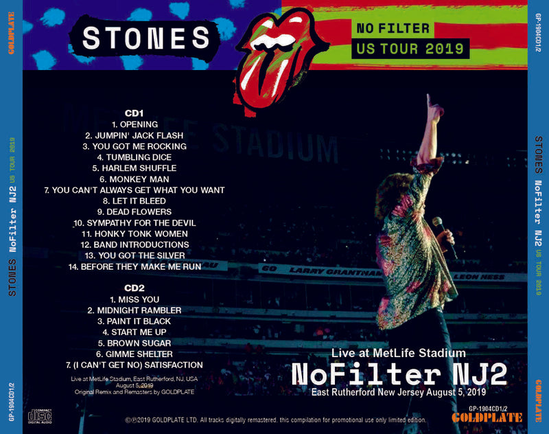 The Rolling Stones No Filter Us Tour August 5 2019 New Jersey 2CD