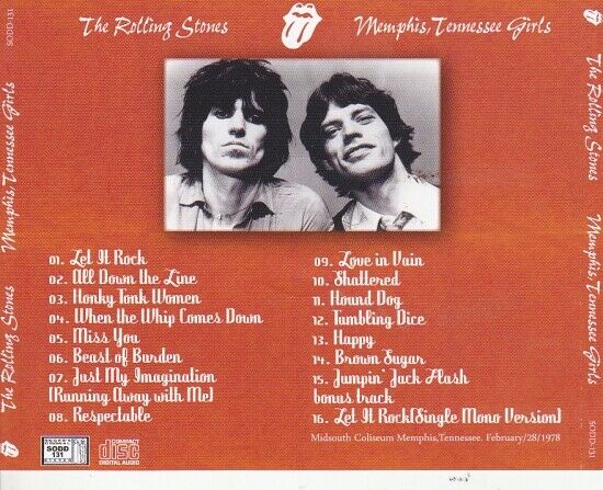 The Rolling Stones Memphis Tennessee Girls 1978 CD 1 Disc 16 Tracks Music Rock