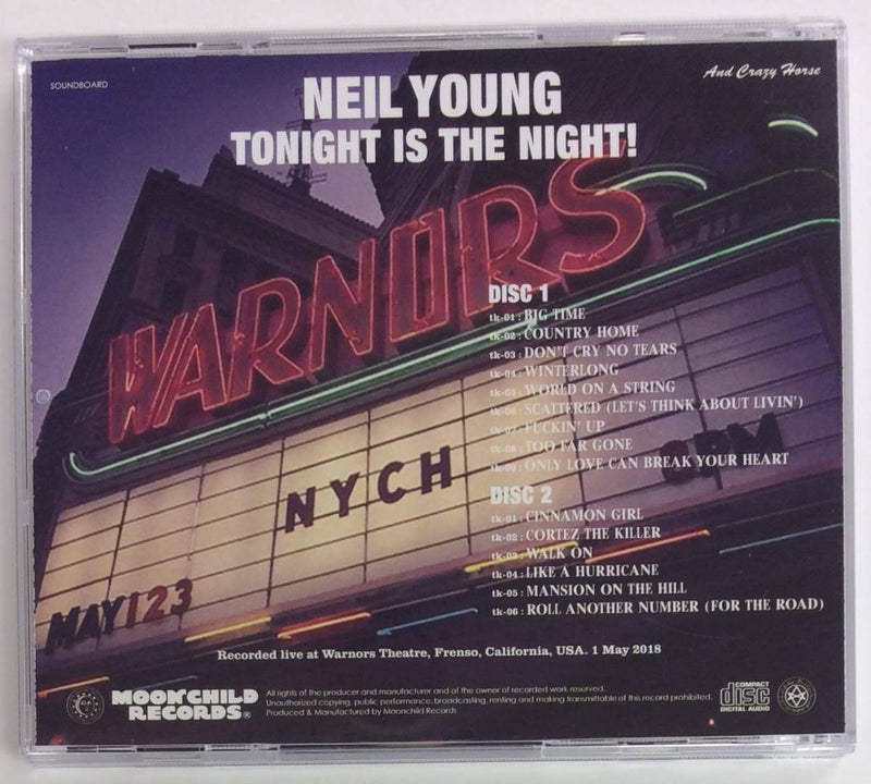 Neil Young Tonight is The Night! 2018 2CD Moonchild Records