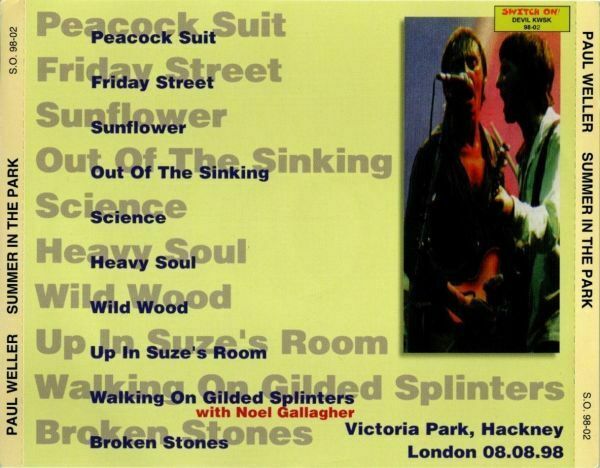 Paul Weller Summer In Park 1998 August 1CD