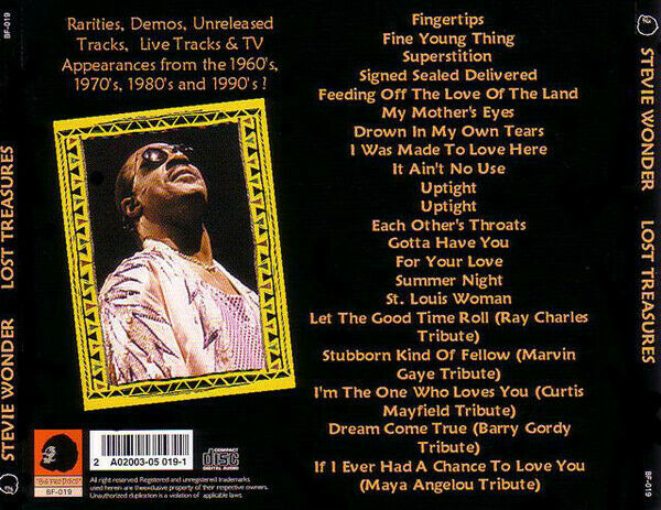 Stevie Wonder Lost Treasures 1960's-1990's 1CD 21 Tracks