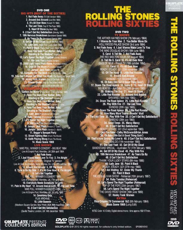 The Rolling Stones Rolling Sixties Special Edition 2DVD Video Archives From The 60'S