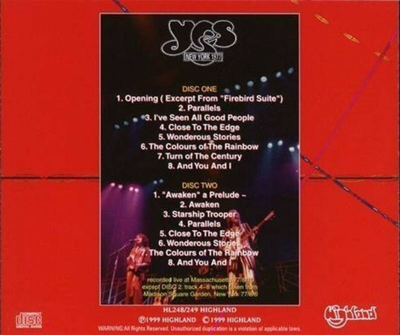 Yes / Wonderous Mystery Tour 1977 2CD