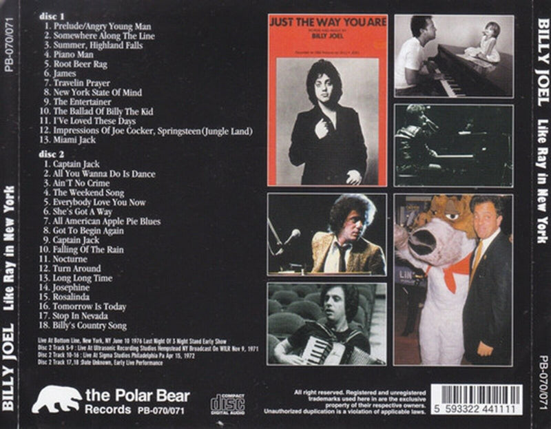 Billy Joel Like Ray In New York Philadelphia CD 2 Discs 31 Tracks Music Rock
